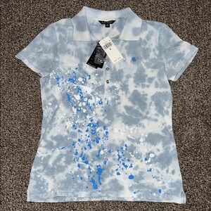 Ralph Lauren Light Blue Tie-Dye Button Down Shirt